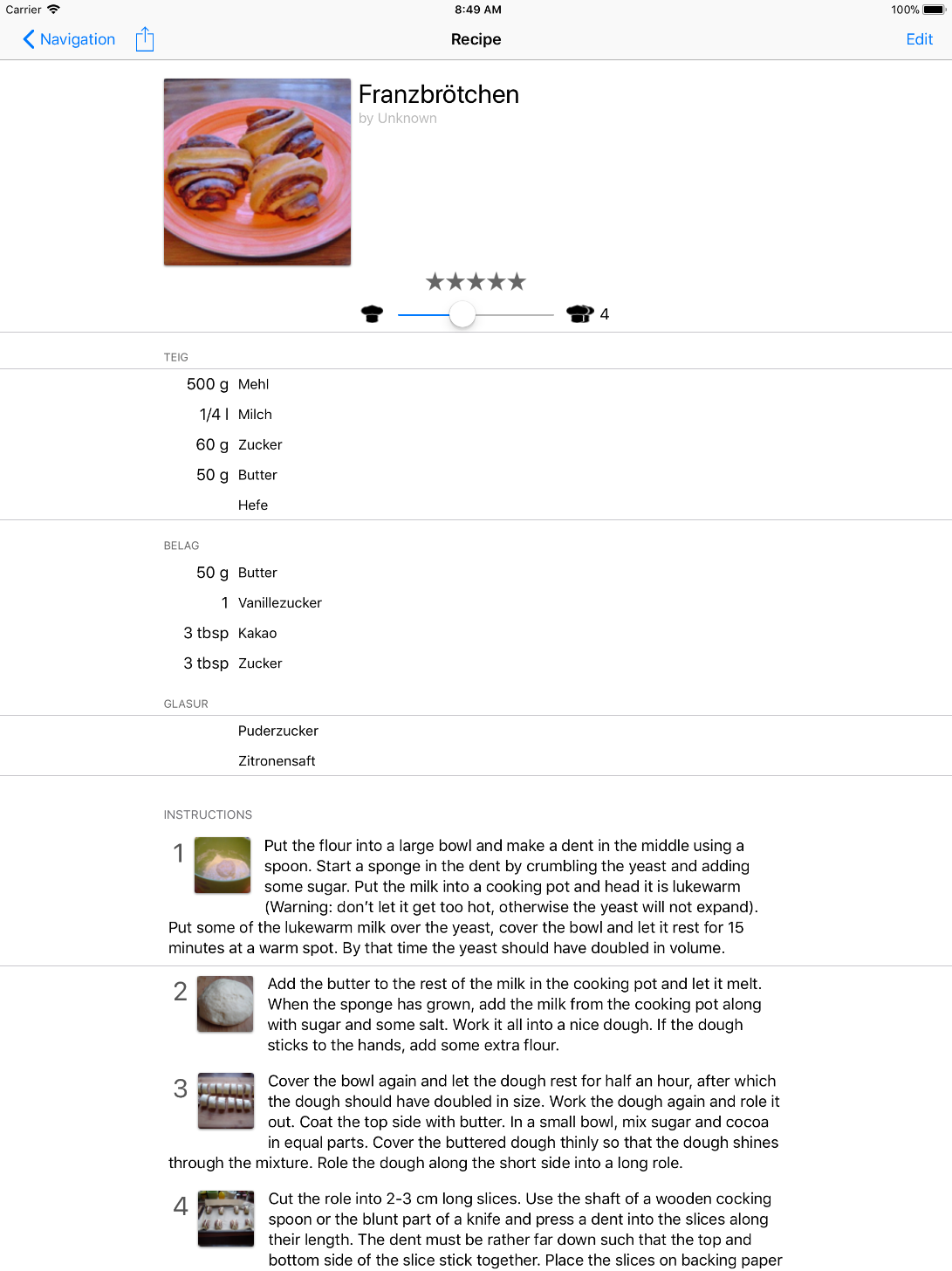 My Favorite Recipes iPad Pro Layout